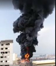 Խոշոր հրդեհ Բեյրութի նավահանգստում